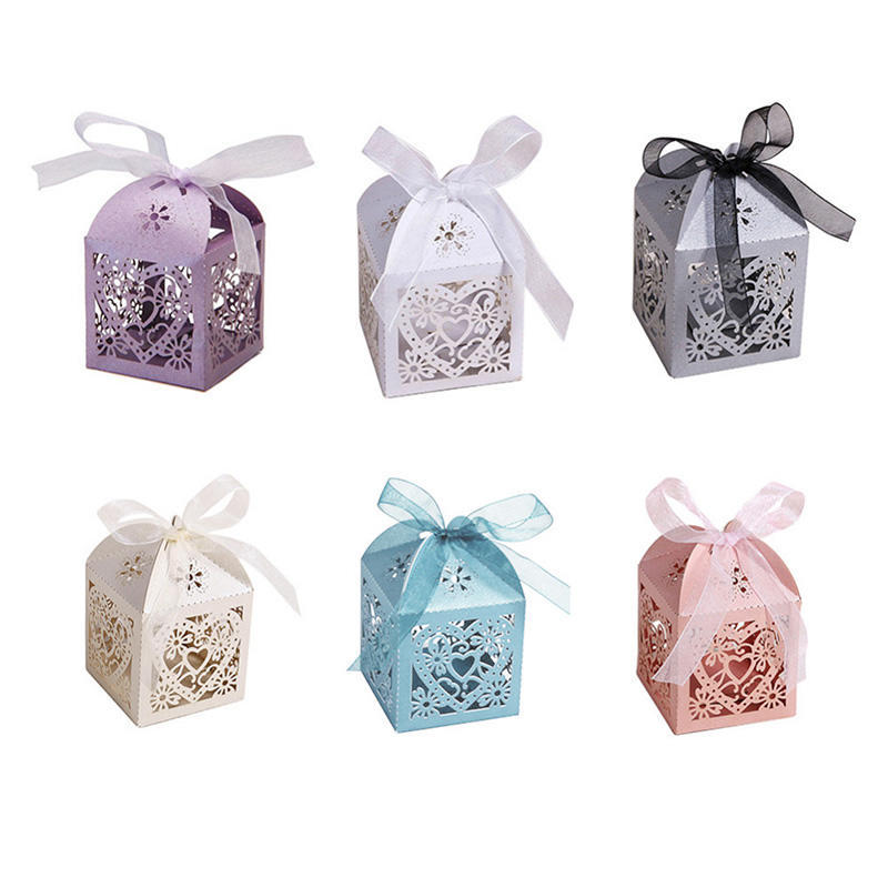 10/50/100 Love & Bird Laser Cut Candy Gift Boxes With Ribbon Wedding Favor Party 10/50/100 Love & Bird Laser Cut Candy Gift Boxes With Ribbon Wedding Favor Party