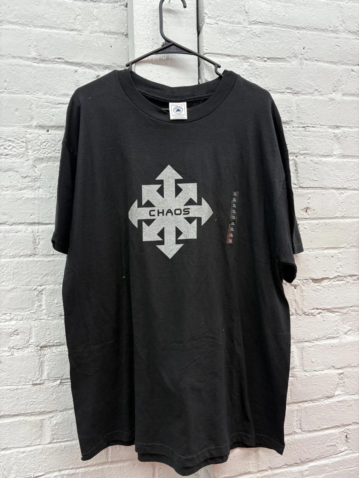 Chaos Shirt Mens XL Black Delta Pro Weight Graphic Arrows Logo Punk Tee Cotton M