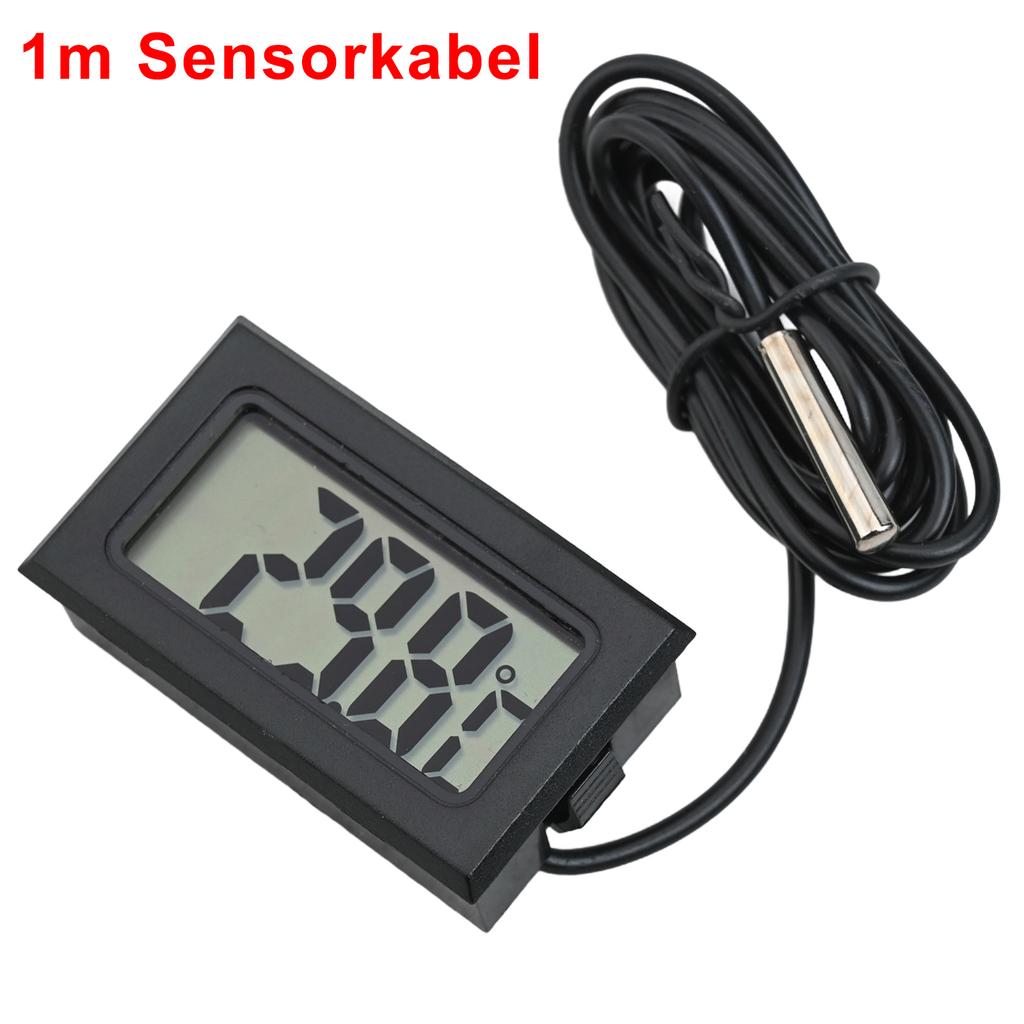 Mini Thermometer Temperatuur Display Digitaal Met Sonde 1m - 5m Zwarte Kabel -50 ° Tot + 110 ° C Huishoudelijke Artikelen Thermometer