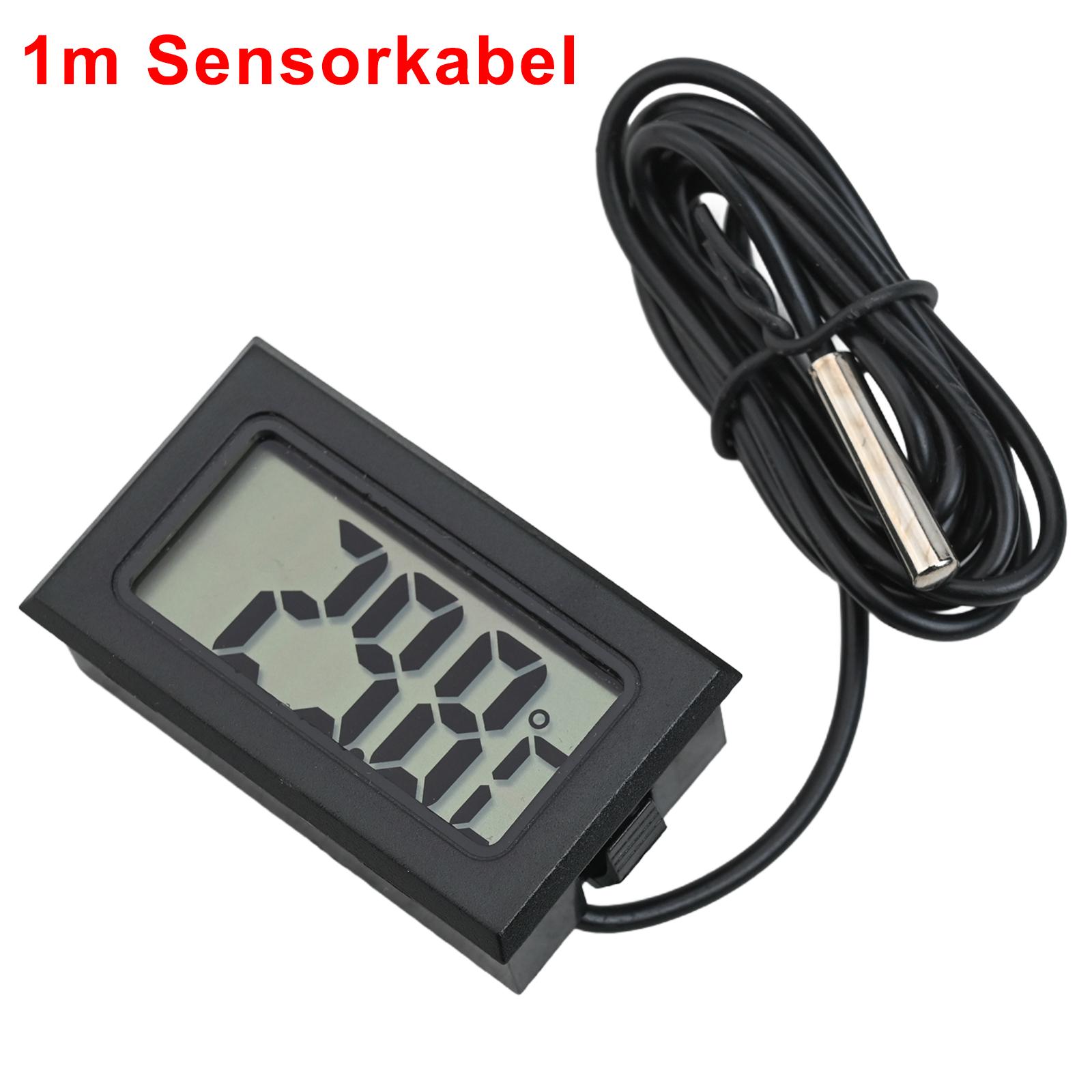 

Mini Thermometer Temperature Display Digital With Probe 1m - 5m Black Cable -50 ° To + 110 ° C Household Merchandises Thermomete