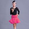 Girls' Exam Grade Latin Dance Costume Set - Long Sleeve Jumpsuit with Skirt for Autumn Practice