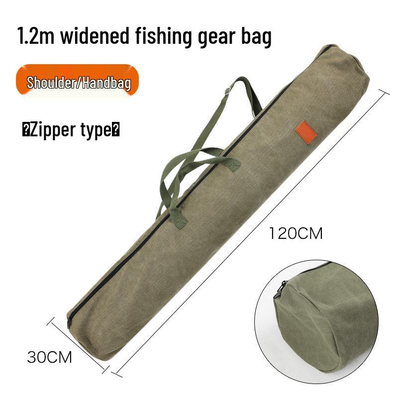 Thickened Canvas Fishing Rod Bag with Large Capacity and Lightweight Design