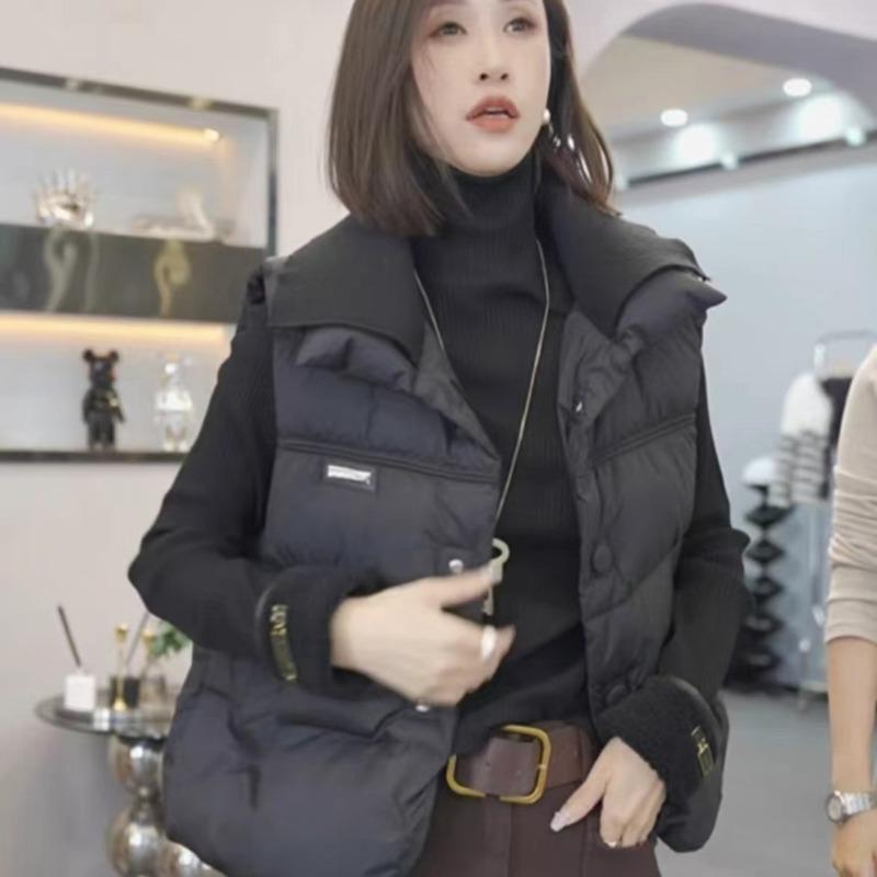 Neue Winter Warme Baumwollgepolsterte Weste Jacke Damen Koreanische Damenweste Mantel Locker Ärmellos Parkas Kurz Damenweste Übermantel
