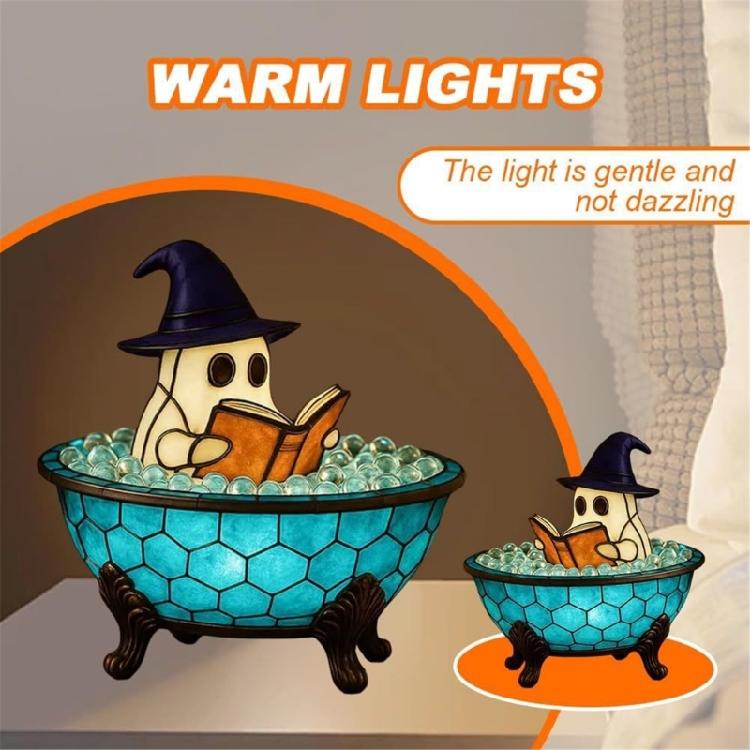 Ghosty Bubble Bath Lamp,Halloween Lights up Ghosty Night Lights,LED Flickering Nightlight,for Halloween Ghosty Decors