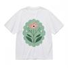 Women's Soft Breathable All Season Classic T-Shirt Floral With Green Frame Tee