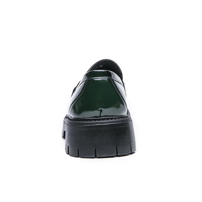 Men's British Style Formal Leather Slip-on Loafers - Thick Sole, Height Increasing, Big Toe Casual Shoes