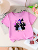 Girls K-POP Idol Group Print Short Sleeve T-Shirt Cute Concert Graphic Tee Kids Summer Casual Top