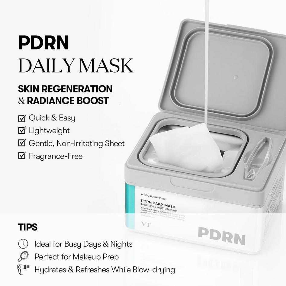 VT Cosmetics PDRN Daily Mask 30EA / Glowing, Nourishing, Moisturizing, Korean Cosmetics, Kbeauty