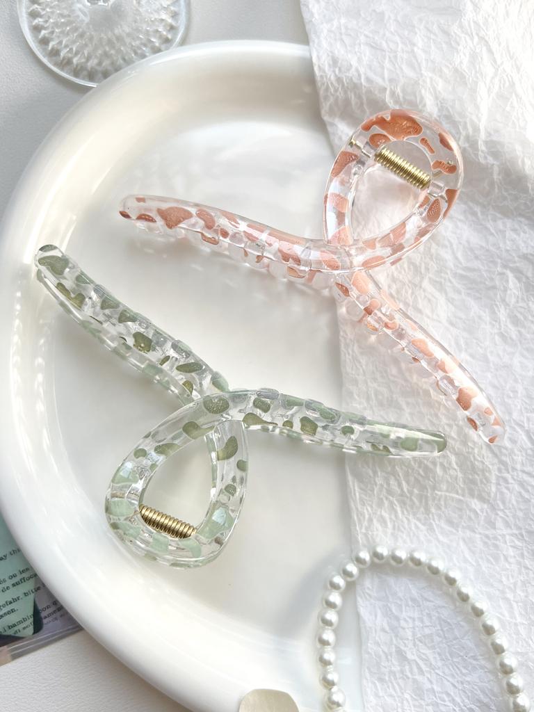 Simple Cow Print Large Transparent Hair Claws,Nonslip Leopard Barrette Hairpins Hair Accessories Gifts Headwear For Women