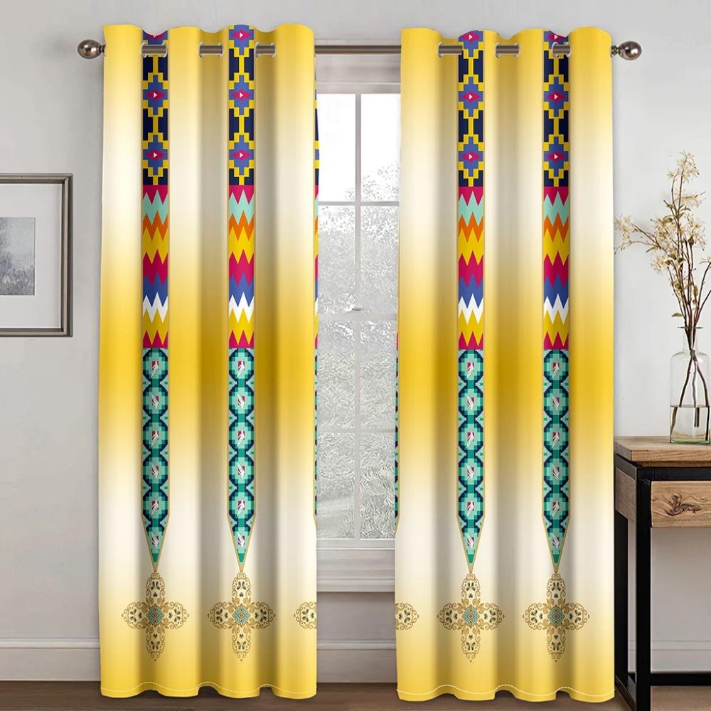 Modern Baroque Boho Saba Erhiopia Free Shipping Window Curtain For Living Room Kids Bedroom Bathroom Kicthen Door Home Decor2Pcs