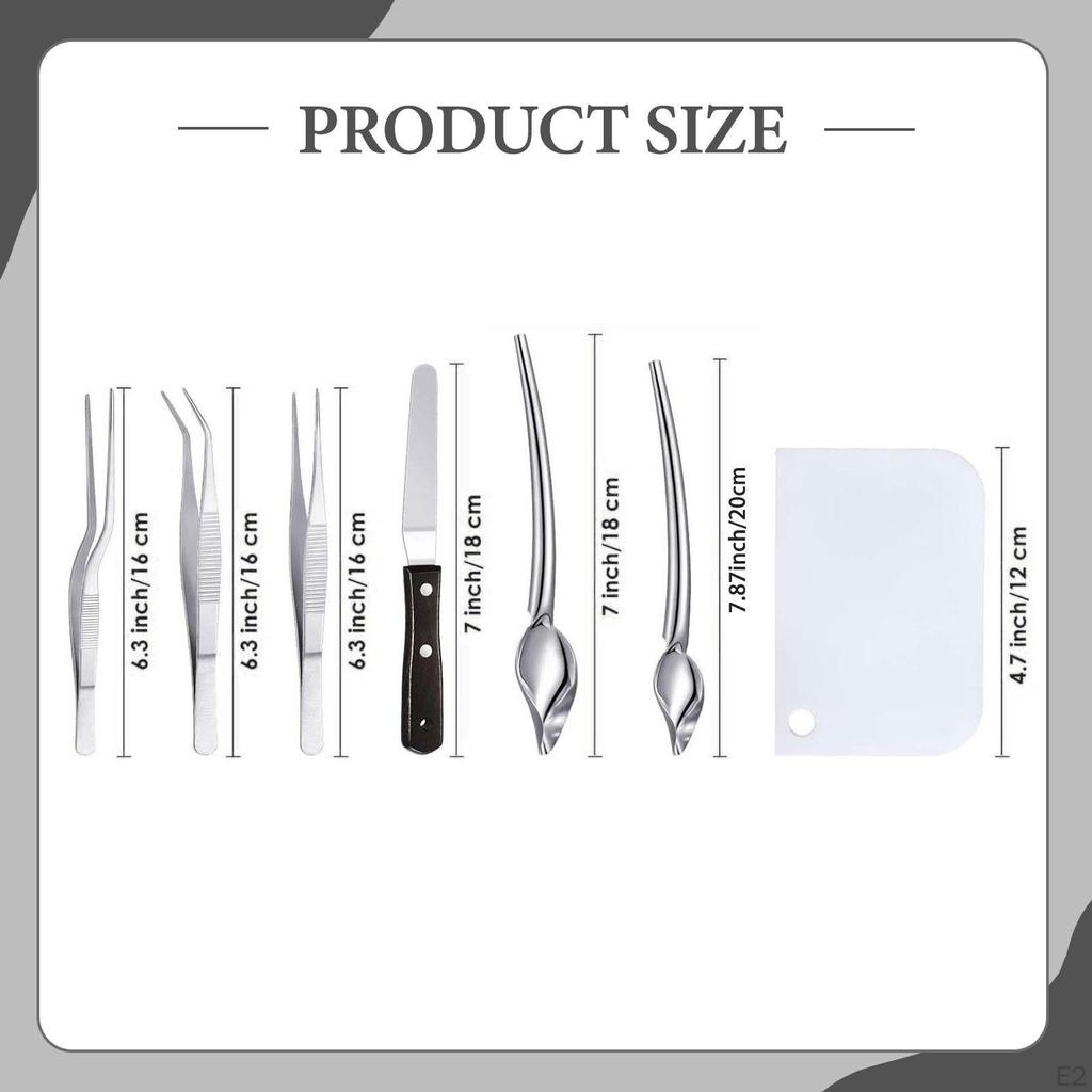 Tweezers Tong Plating Tool Set Portable Sauce Drawing Spoon Scrapers Culinary Precision Tongs for