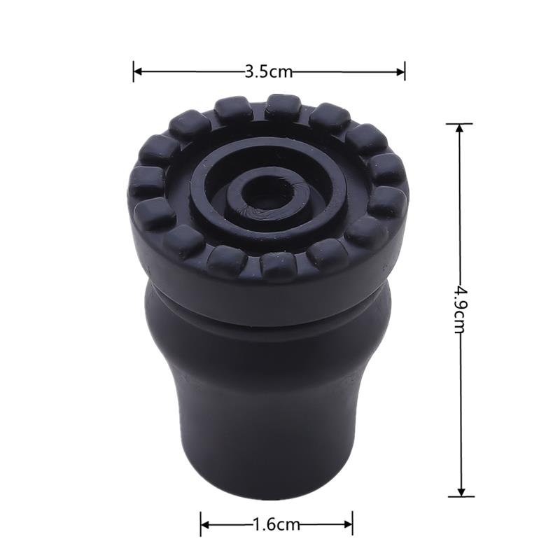 Rubber Trekking Pole Cap Walking Stick Crutch Cane Bottom Pads Cover Ferrule Non-slip Foot Cover Trekking Pole Cane Crutch Chair