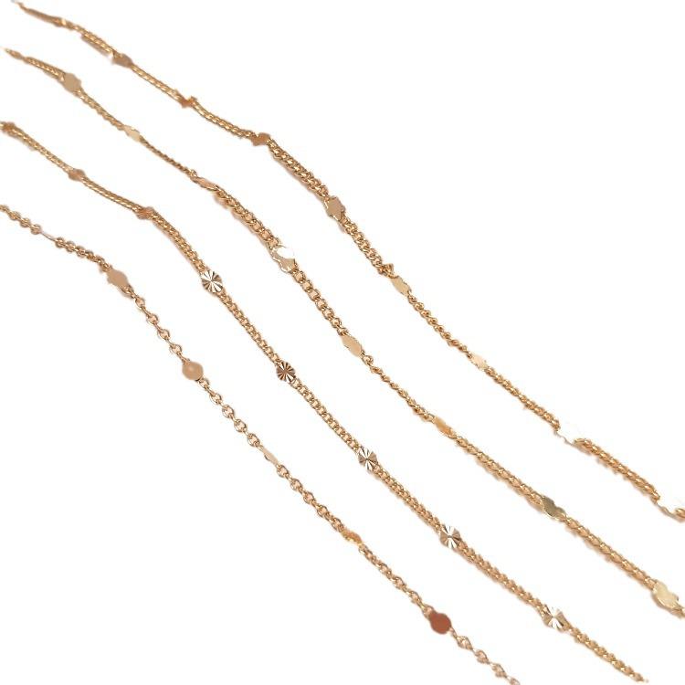 14k Gold-Filled Heart Pentagram Sunflower Chain for DIY Jewelry