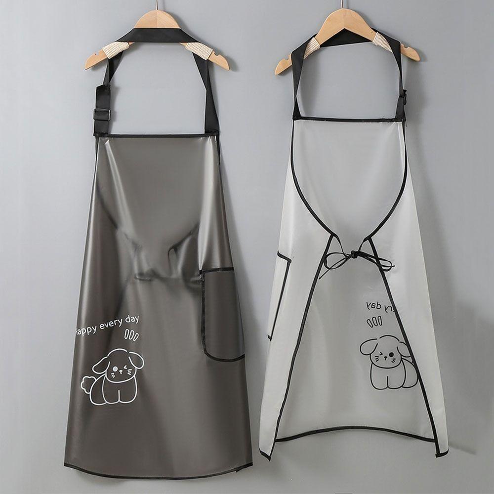 Sleeveless Waterproof TPU Apron Dirt-Proof Work Aprons Cartoon Cleaning Aprons  Home Use