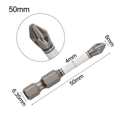 1 Stück Magnetischer Bitkopf Kreuzschraubendreher Set Bohrer Bit Schraube Legierter Stahl Rutschfest Kreuz Elektrischer Schraubendreher 50-150mm