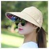 Summer New Women's Sunscreen Visor, Eaves, Empty Top Sun Hat, Fashionable Flower Decoration, Outdoor Breathable Cool Hat