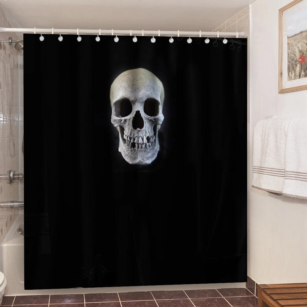 Skull Shower Curtain Waterproof Polyester Fabric Gothic Halloween Sexy Woman Love Print Shower Curtain Cortina De La Ducha