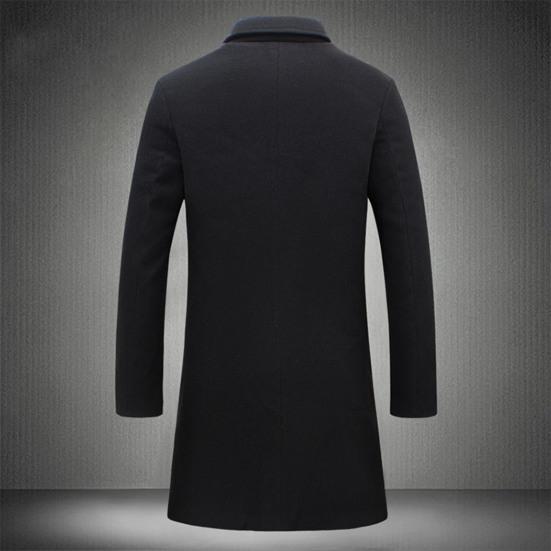 Decorative Men Jacket Easy Match Polyester Single Breasted Men Overcoat for Winter