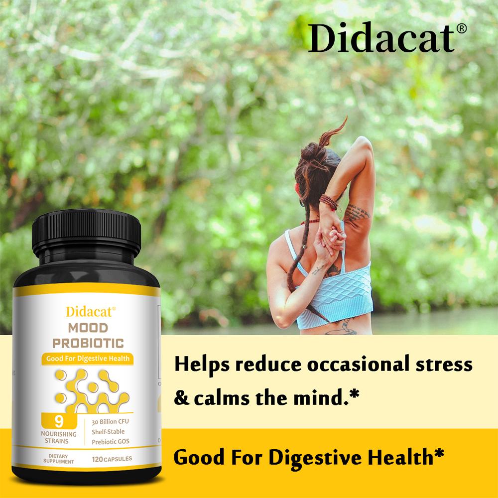 Mood Probiotics 30 billion CFU, containing prebiotics, supports mood and digestion, 120 capsules