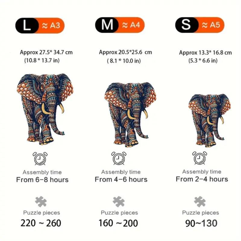 Special-Shaped Animal Puzzle High-Difficulty Puzzle Uv Wooden Puzzle Adult Educational Puzzle Brain-Burning Toy