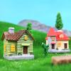 Mini House Figurine Miniature Resin House Building Model for Fairy Garden Moss Landscape DIY Craft Home Decor