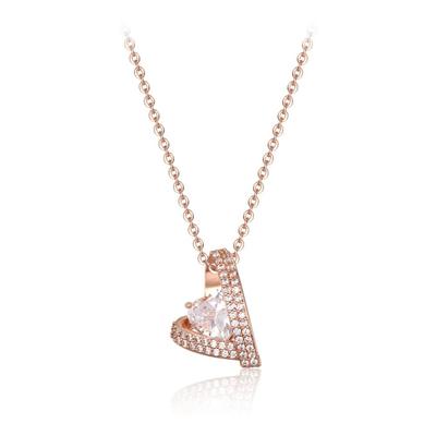 Double Heart Cubic Necklace Elbrnn235