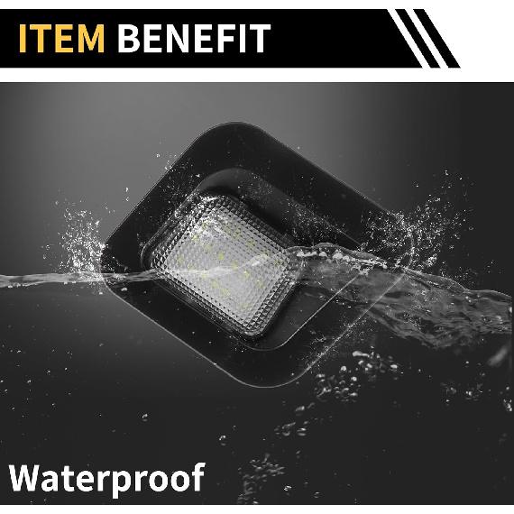 2 Pcs LED License Plate Light Tag Lamp Assembly for Dodge for Ram 1500 2500 3500 2003-2018 No.55078095AE White 6500K White Lens