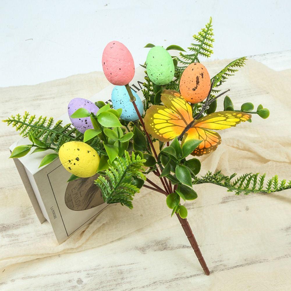 Artificial Eggs Tree Branch Foam Painting Foam Egg New Fake Plant  Festival Party