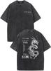 UOUA Herren Grafik-T-Shirts Vintage Oversized T-Shirts Lässig Säurewaschung Baumwolle Streetwear (S-2XL)