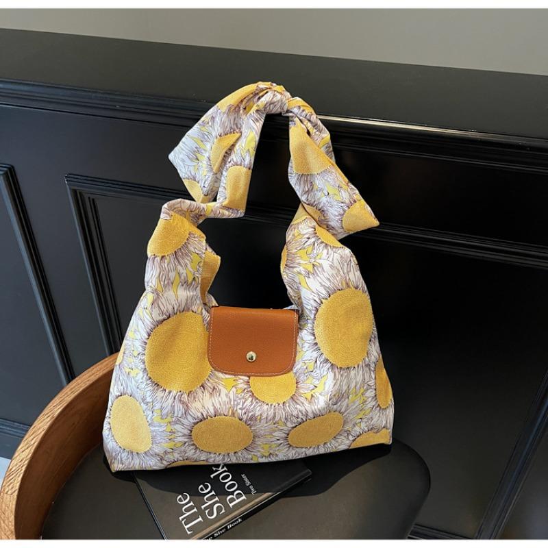 

New women s canvas niche light luxury high-end texture shoulder armpit large capacity lazy wind tote bag жёлтый