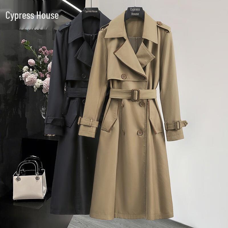 

Женский двубортный тренч в британском стиле с лацканами M