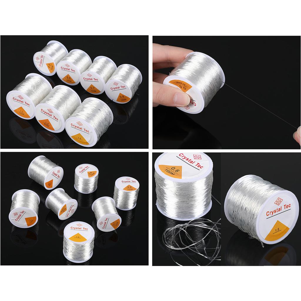 100M Resin Crystal Elastic Cord High Brightness Jewelry Making Thread Transparent DIY Beading Cord Bracelet Threads