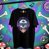 Sommer Tops Neu Limitiert Psychedelischer Schädel Kopfhörer Psytrance Techno Edm Festival Hohe Qualität Baumwolle T-Shirt Herren Kleidung
