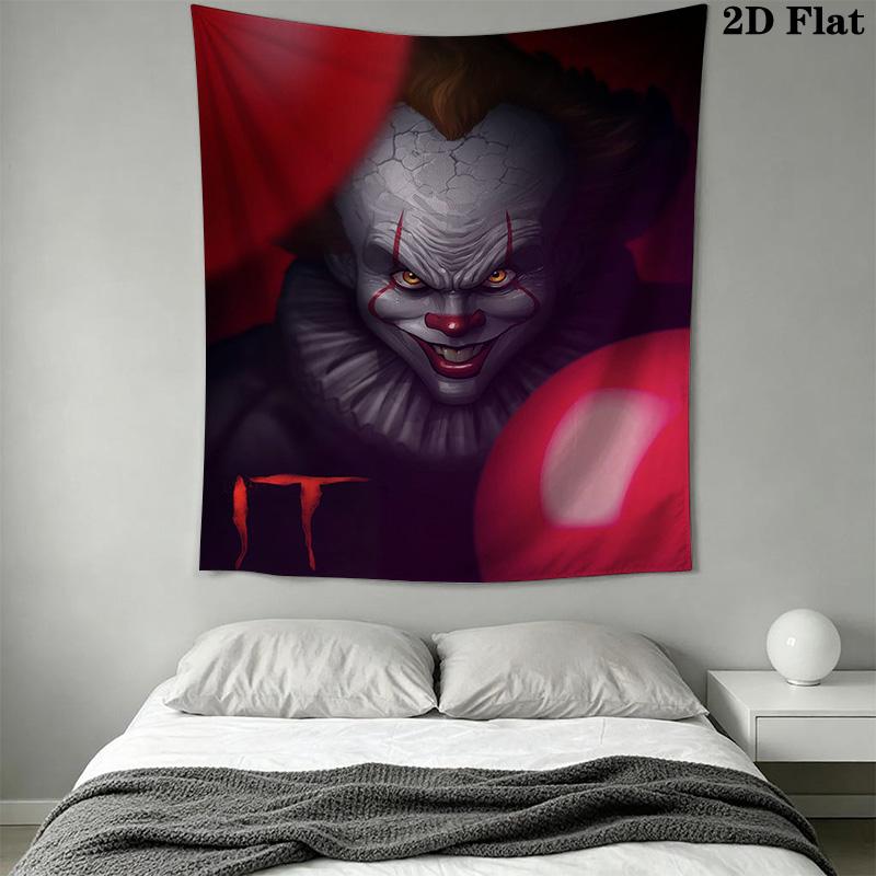 Creepy Clown Tapestry Spooky Room Tapestry Wallmounted Fashion Print Homestay Soft Decoration Tapestry Wall Decoration Home Decor