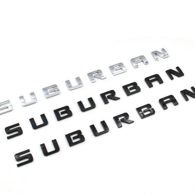 ABS Chrome Letters Emblem Decal for Ch+evr+olet SUBURBAN Pickup Truck Car Styling Badge Lower Trunk Side Door Nameplate Logo Sticker