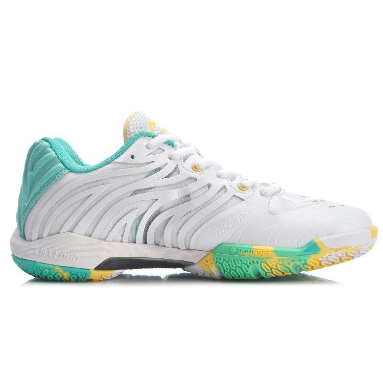 Li Ning Cool Shark Badminton Shoes Women's Low top White/Green AYAR012-1