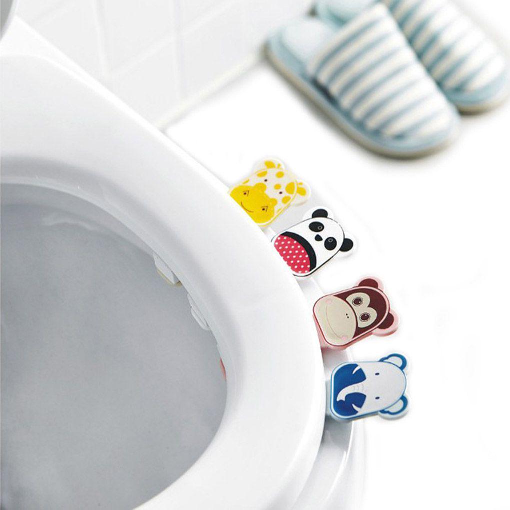 Cute Cartoon Toilet Seat Cover Lifter Handle Hygienic Clean Lift Self Adhesive