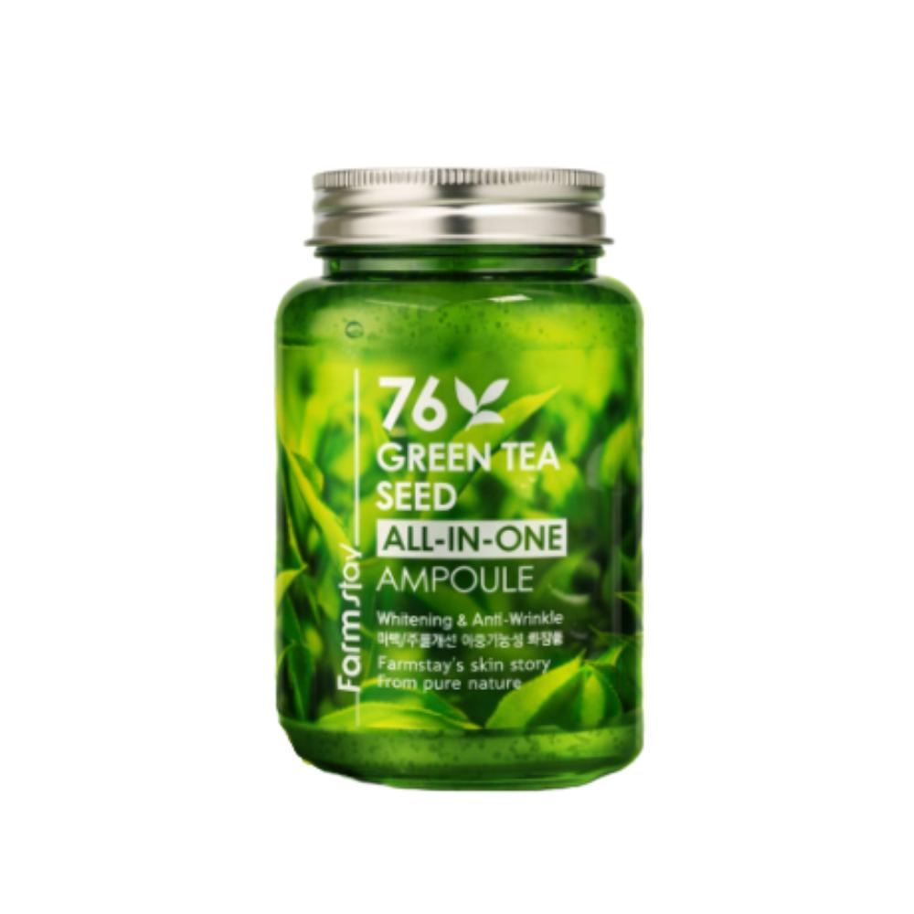 Farmstay Green Tea Seed All-In-One Ampoule 250ml, Deep Hydration & Skin Soothing, K-Beauty