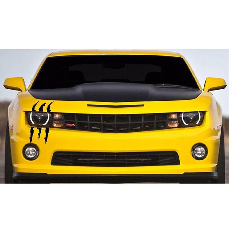 2X Black Vinyl Eye Catching Claw Marks Decal Sticker Waterproof For Car Headlamp