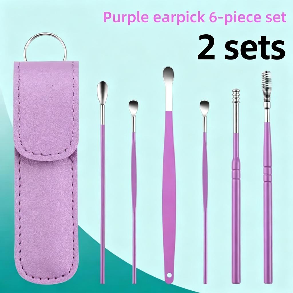 Ear Cleaning Tool Stainless Steel Ear Pick Kit &1Pc Storage Bag Earwax Remover Tool