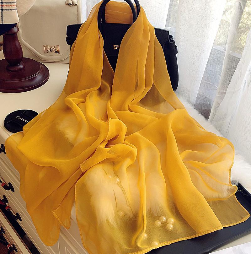 New Fashion Summer Women Soild Color Beach Scarf Silk Shawls Headband Female Headband Wraps Beach Sunscreen Hijab Wholesale