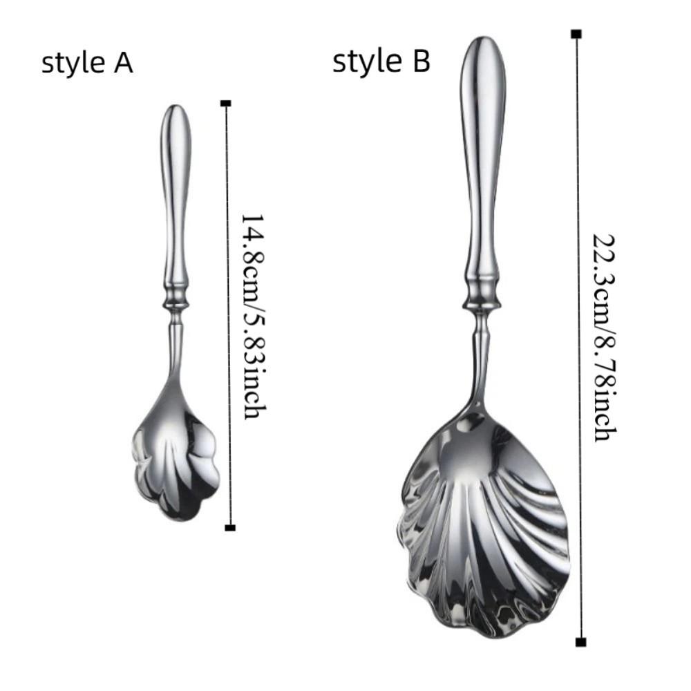 French Dessert Spoons Shell Shape Soup Spoon Creative Table Serving Spoons  Restaurant