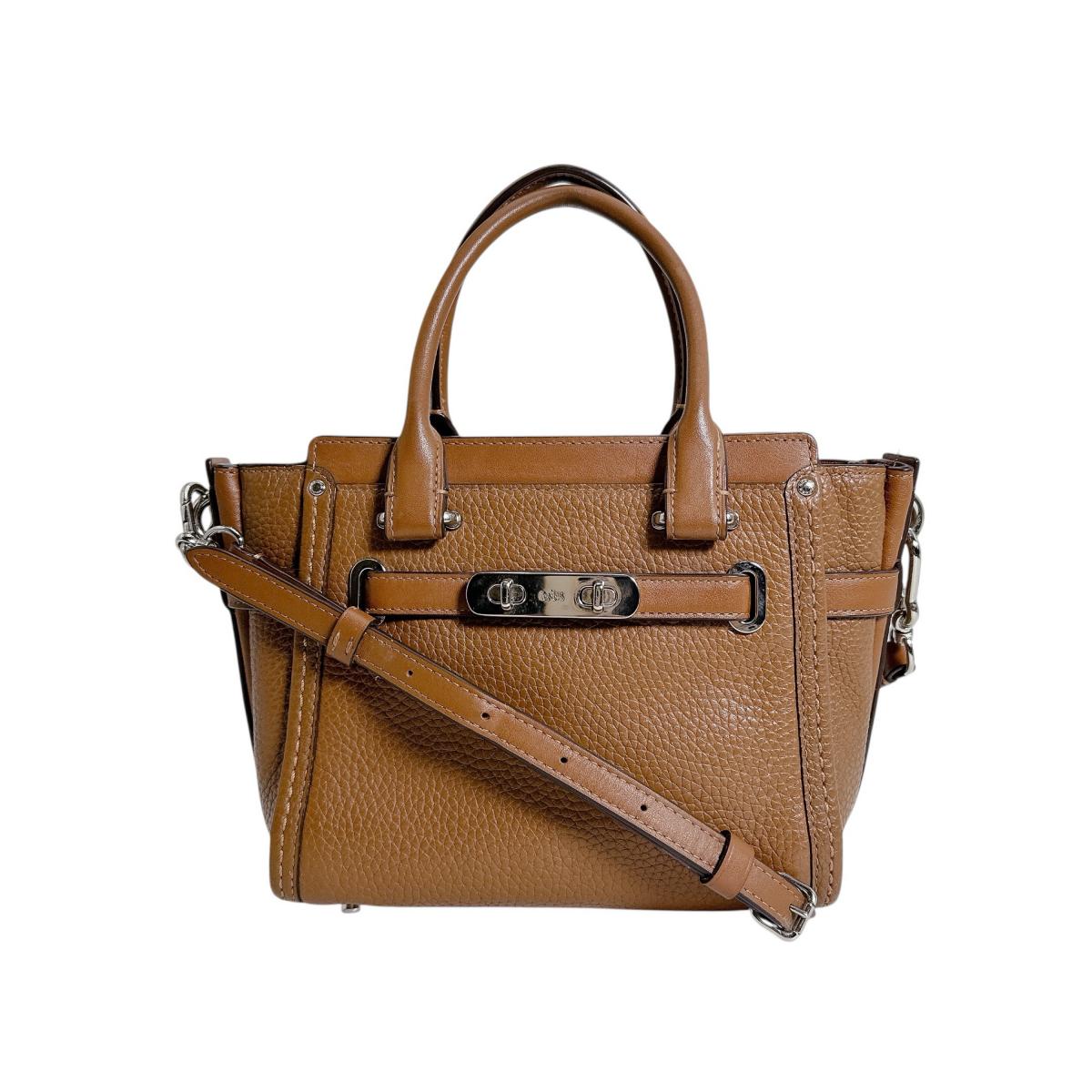 COACH Carryall Swagger 21 Handbag leather Brown Women 37444 Used