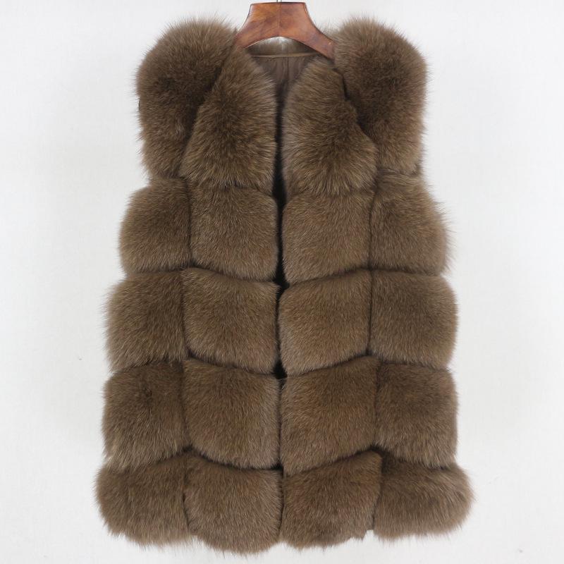 Dame 2023 Vintermote Ekte Revepels Slim Vestjakke