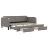 VidaXL Daybed with Trundle and Drawers Taupe 90x200 Cm Fabric 3196855