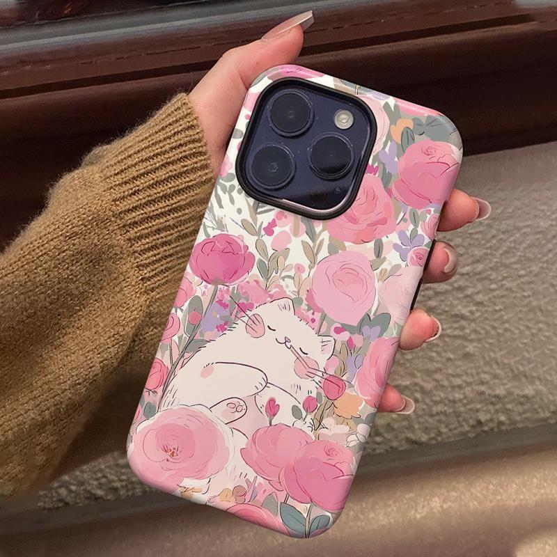 Flower Kitten for Apple 17promax Cartoon Cute for IPhone16pro Lens All-inclusive 15 New Style 14