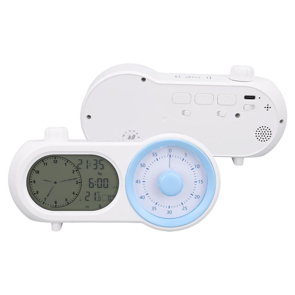 Digital Alarm Clock Visual Timing and Countdown Manager Rechargeable LCD Display Screen Electronic C