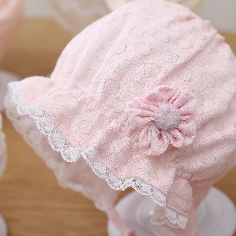 Baby Mädchen Spitzen Prinzessin Haube Hut Sommer Dünn Weiche Baumwolle Blume Sonnenhut Für Neugeborene Infat Fotografie Täglichen Ausflug