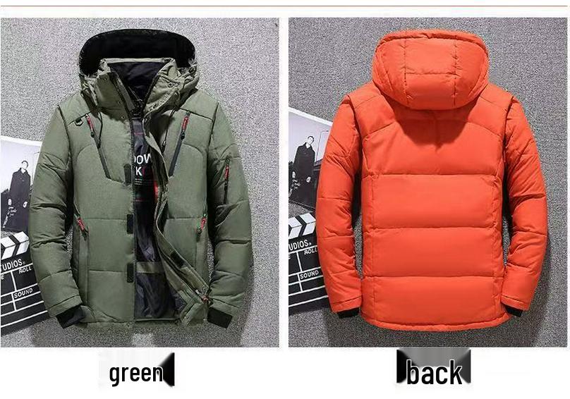 Men's Hooded Down Jacket: Winter Casual Outdoor Coat