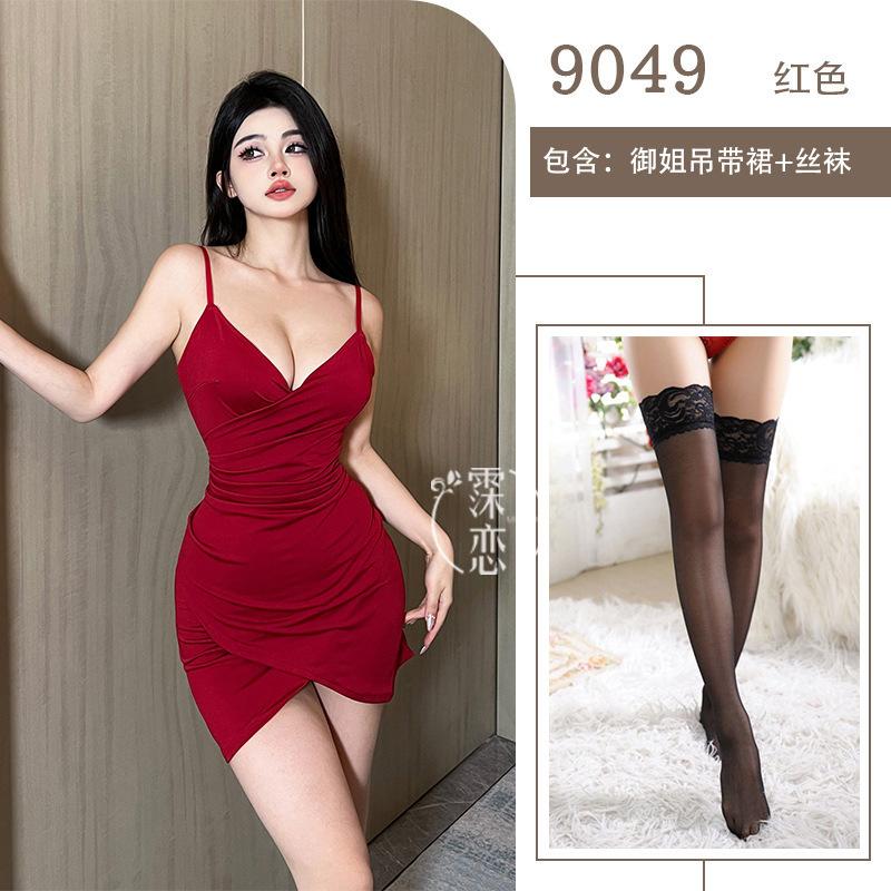 Sexy lingerie pure desire uniform nightclub tight hip wrap free from deep V bed passion